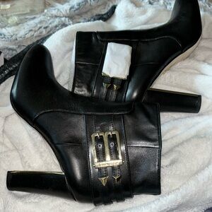 Black Leather Ankle Boots